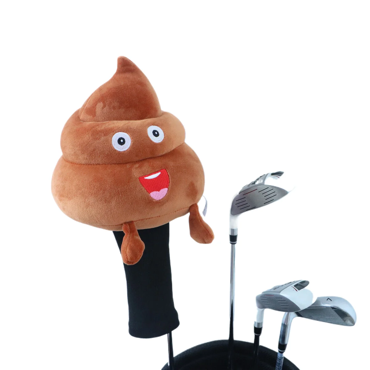 

Funny Poop Design Golf Driver Headcover - Brown Plush Elastic Self-Sealing Universal Fit for Men & Women, Anti-Scratch Club Prot