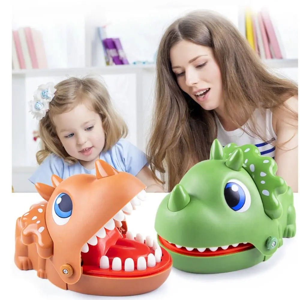 Triceratops Shape Hand-biting Crocodile Scary Toy Odorless Extract Teeth Dinosaur Bite Fingers Toy Cute Cartoon