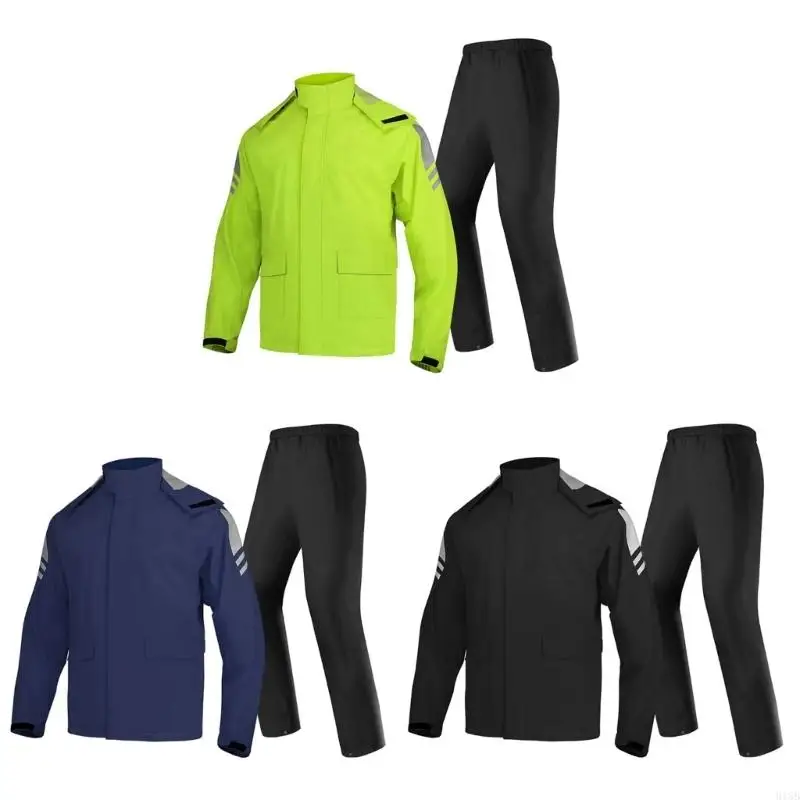 

2026 New Heavy Duty Motorcycle Rain Suit Split Design With PU Coating For All Weather Riding