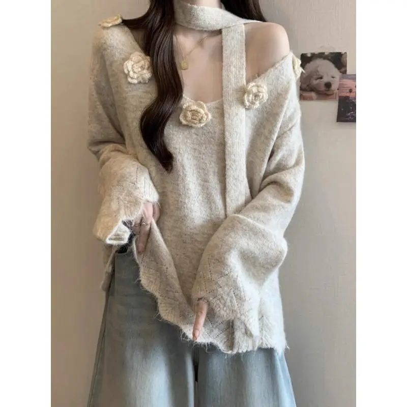 

Sweaters Jumpers Pullovers Women Pullover Zipper Winter Tops Bone Detail Loose Concert Festival Daily Rock Alternative Punk Warm