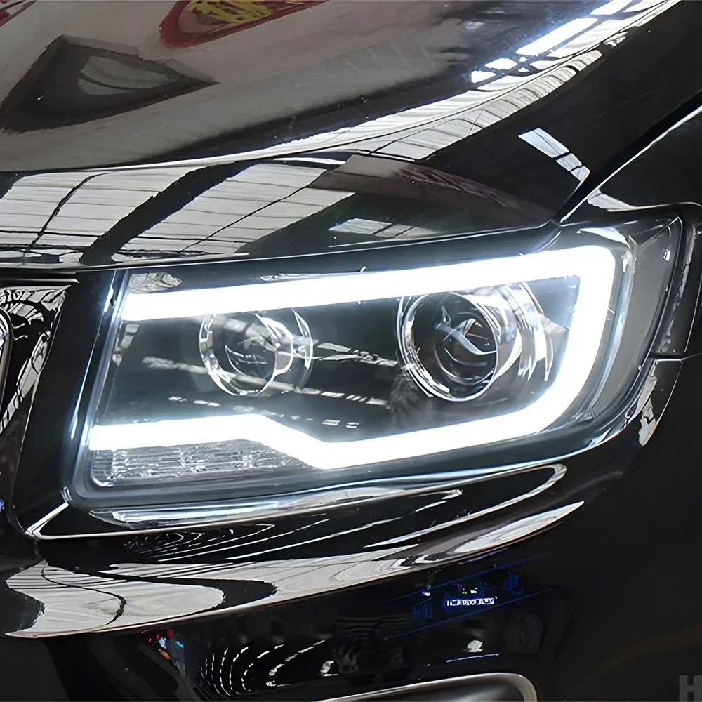 Модернизированные автомобильные фары для Jeep Compass 2011-2016, светодиодные передние фары автомобиля в сборе, аксессуары для дизайна линз проектора с высокой настройкой