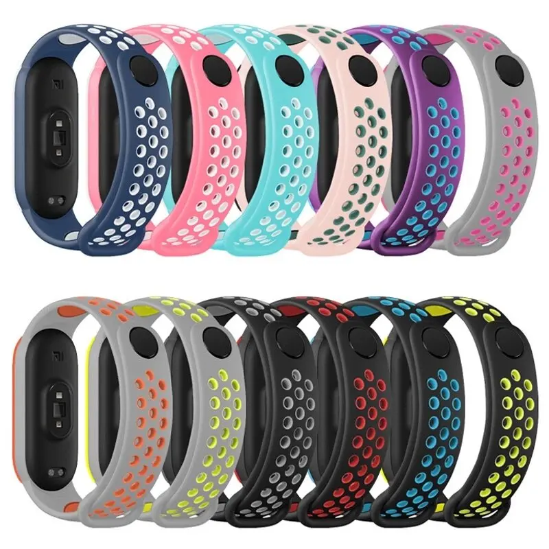 Pulseira para xiaomi mi banda 6 pulseira esporte silicone miband4 miband 5 banda de pulso cinto substituição para mi banda 4 3 5 6