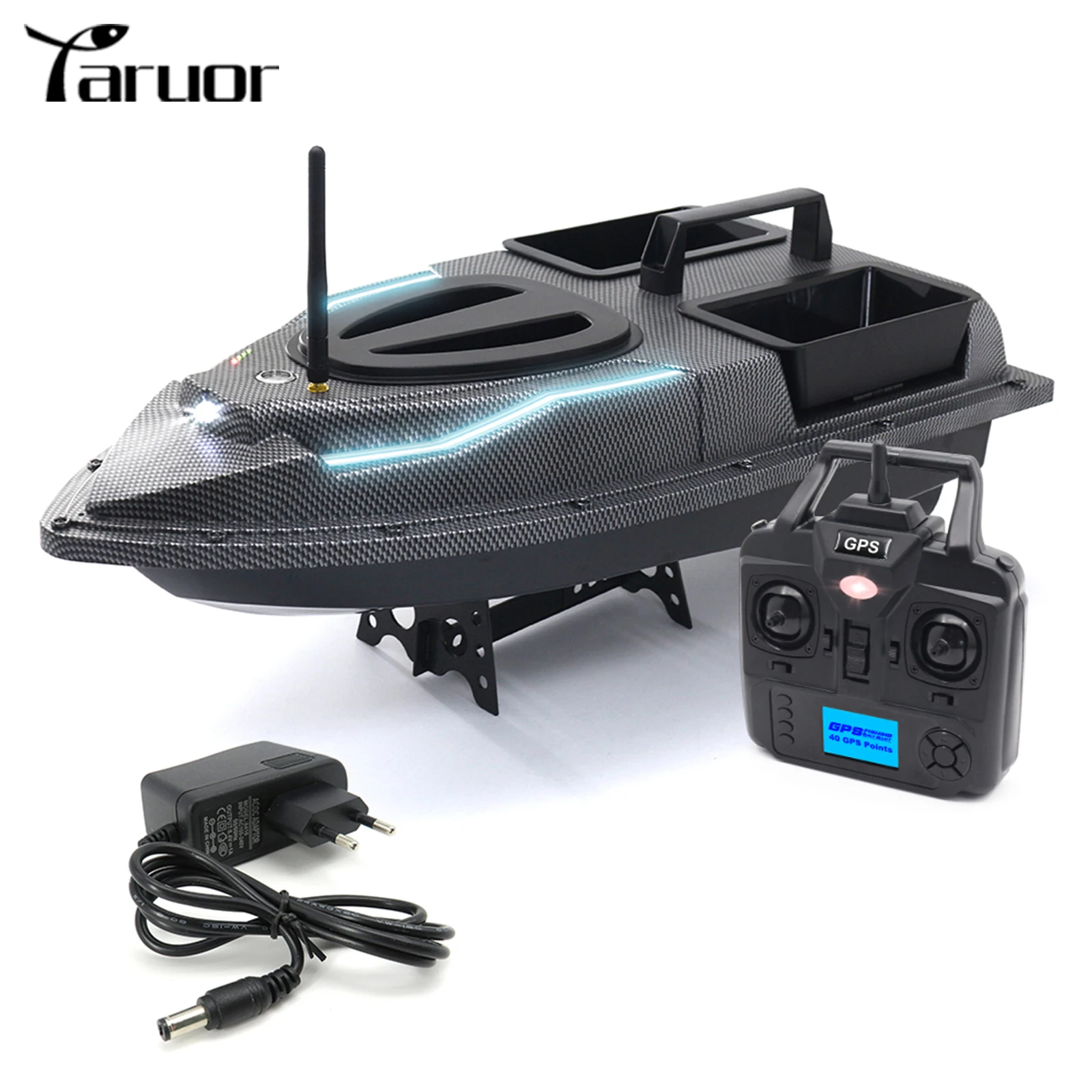 V900 GPS 40 points Fishing Bait Boat 500m Remote Control Bait Boat Dual Motor Fish Finder 1.5KG Loading Support Automatic Cruise