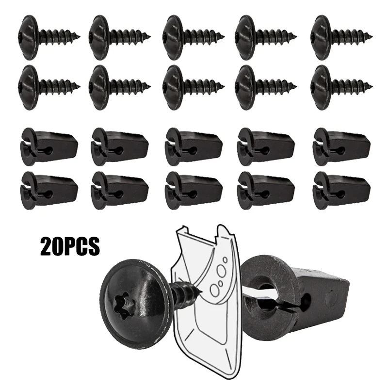 

20Pcs/Set Fender Chassis Trim Mounting Bolts For Vw Torx Screw Bolt Bumper Arch Mud Flaps Splash Guards Undertray Trim Fixing