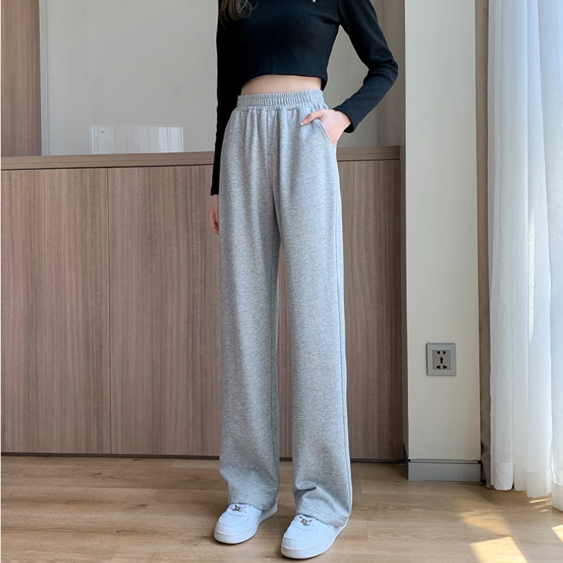 Casual Pants Women High Waisted Solid Loose Teens Streetwear Sporty Cool Unisex Tender Girlish Cozy New Arrival Trousers Young