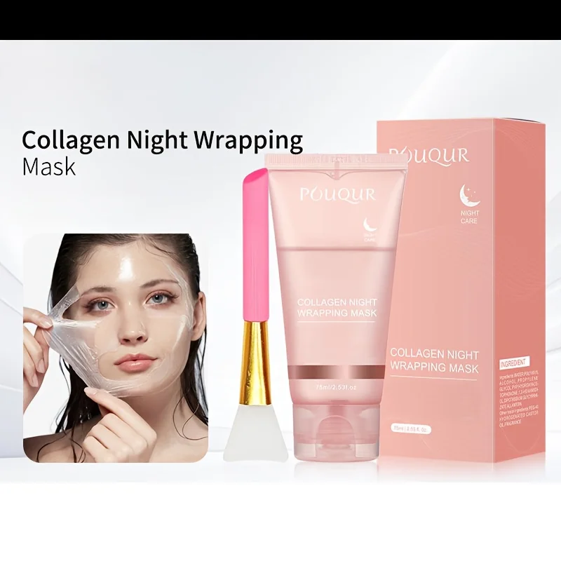 

Collagen Nighttime No-Wash Peel-Off Mask, a Complete Set of Smear Sticks, Hydrating and Moisturizing Skin Gel Mask