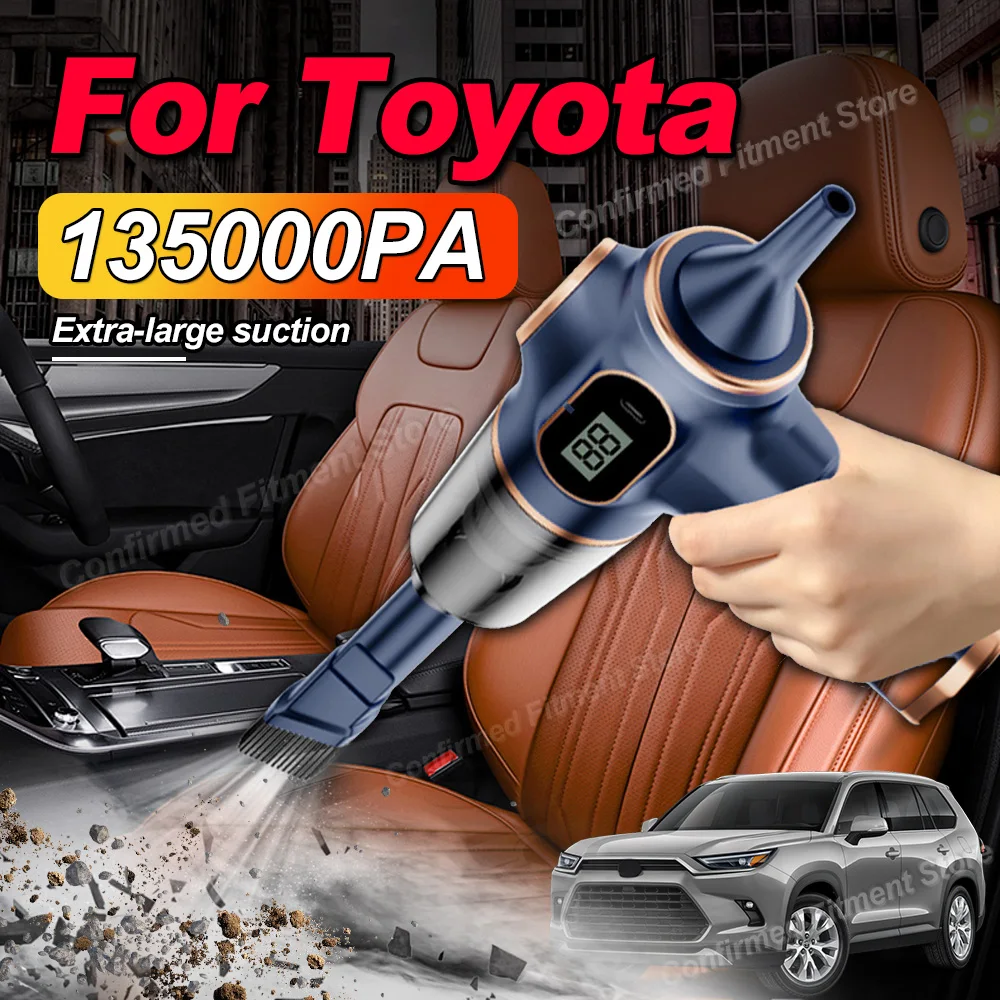 Handheld Wireless Car Vacuum Cleaner 135000PA High-Power Suction For Toyota Highlander Venza Prius V Avalon Yaris Sequoia Matrix