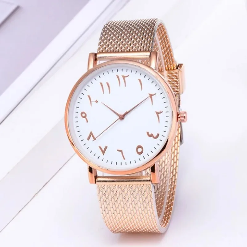 Ladies Watches Fashion Design Arabic Numbers Watch Women Watches Silver Mesh Band Quartz Wristwatches Часы Женские Наручные