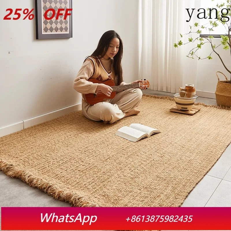 

LH hand-woven jute square carpet home living room balcony bedroom bedside blanket coffee table floor mat