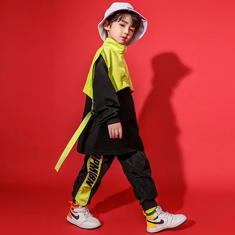 Trajes de baile de Jazz para niños y niñas, ropa de competición para niños, ropa de Hip Hop, sudadera, chaqueta superior, chaleco, disfraces