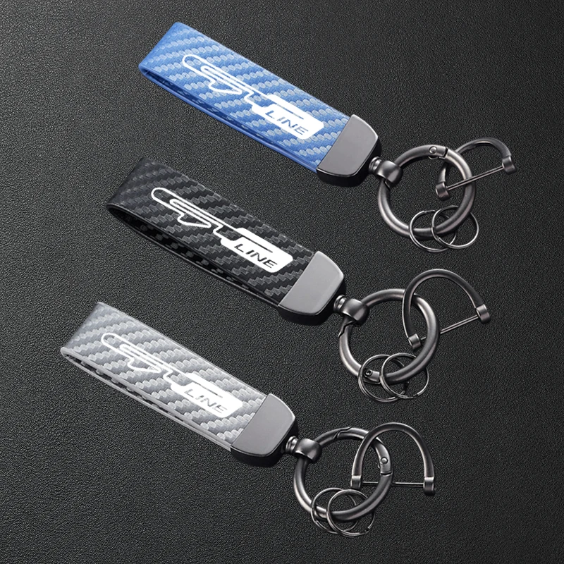 Chaveiro de Carro em Metal com Padrão de Fibra de Carbono de Alta Qualidade para Kia GT Line Sportage Ceed Picanto K5 K4 K3 KX5 Stonic