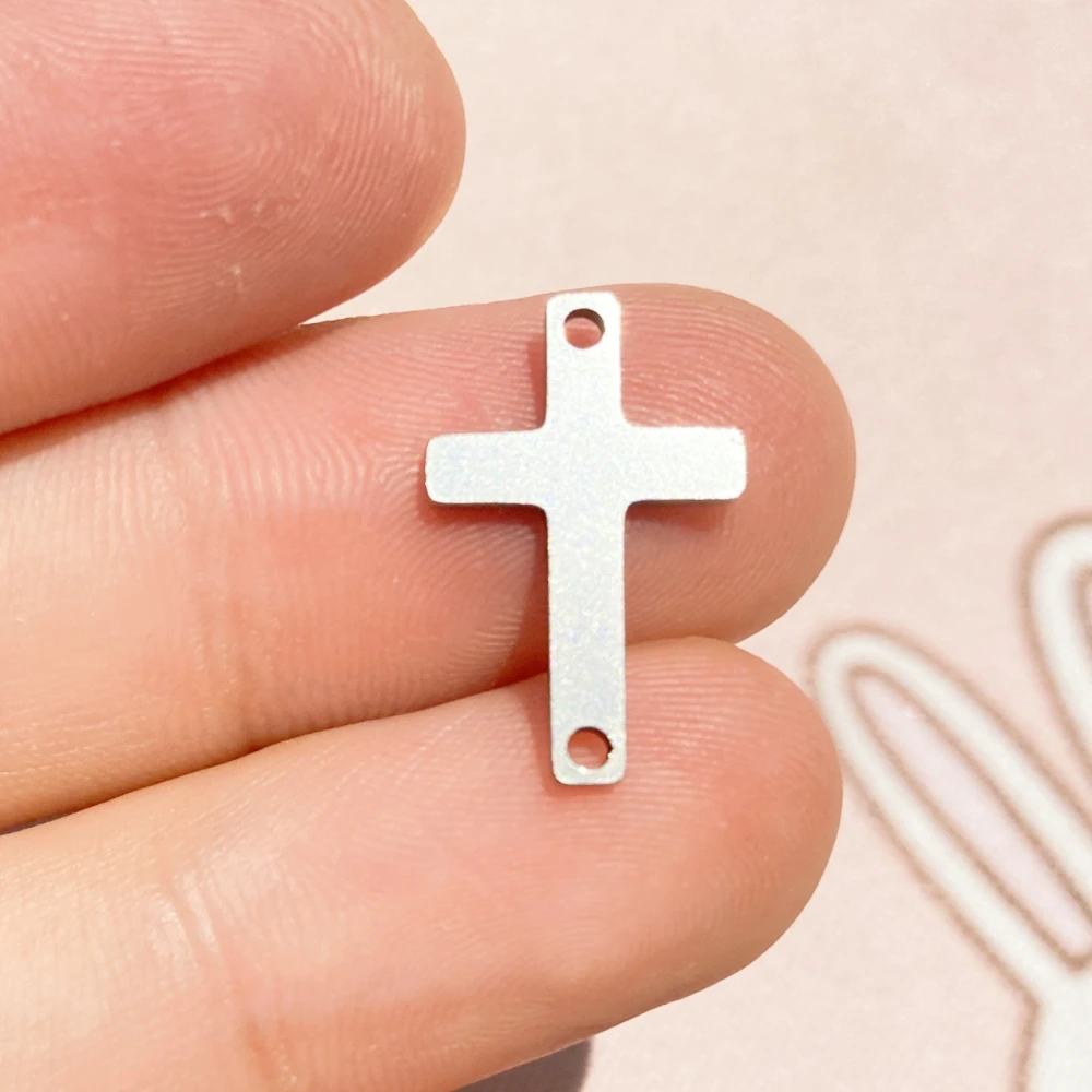 20Pcs Classical Cross Charms Stainless Steel No Fade Diy Craft Earrings Dangle Links Wishes Bracelet Jewel Making Handmade