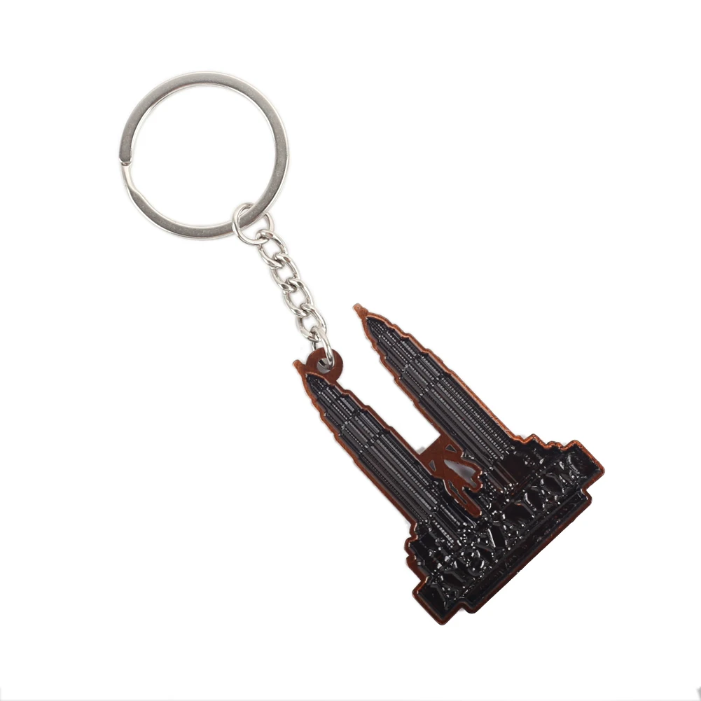 Creative Souvenir Keychain Malaysia Building Pendant Klcc Twin Tower Keyring Unique Gift for Tourist Bag Charm Key Chain Jewelry