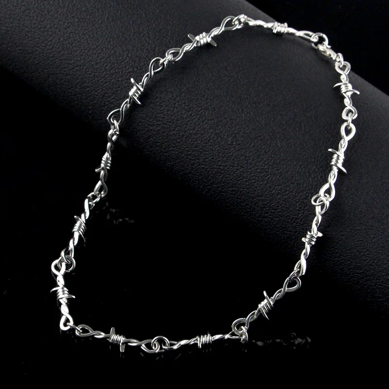 Small Wire Brambles Iron Unisex Choker Necklace Women Hip-hop Gothic Punk Barbed Wire Little Thorns Chain Choker Jewelry Gifts