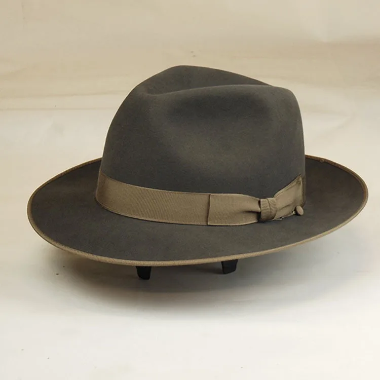 

Модная шляпа из овчины, однотонная фетровая шляпа из овчины, фетровая шляпа из чистой шерсти с украшением из ленты