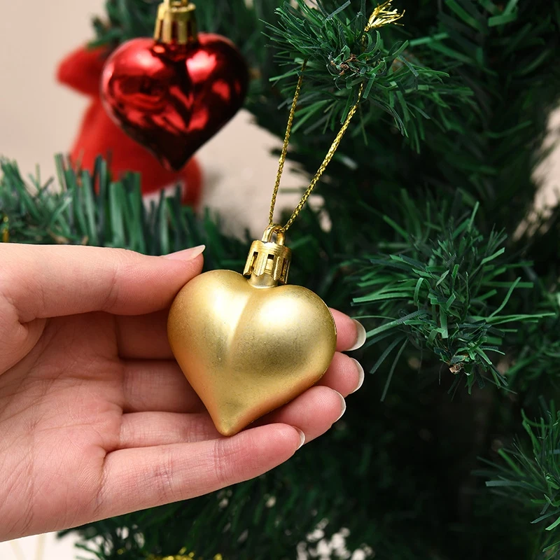 72Pcs Christmas Trees Decoration Balls Love Pendant Christmas Party Decoration Home Decor