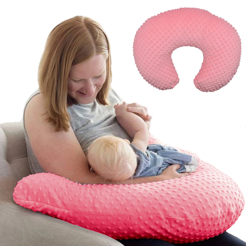 Minky Nursing Pillow Cover, Breastfeeding Pillow Positioner Slipcover Fits for Baby Boy Girl Support Removable Cover