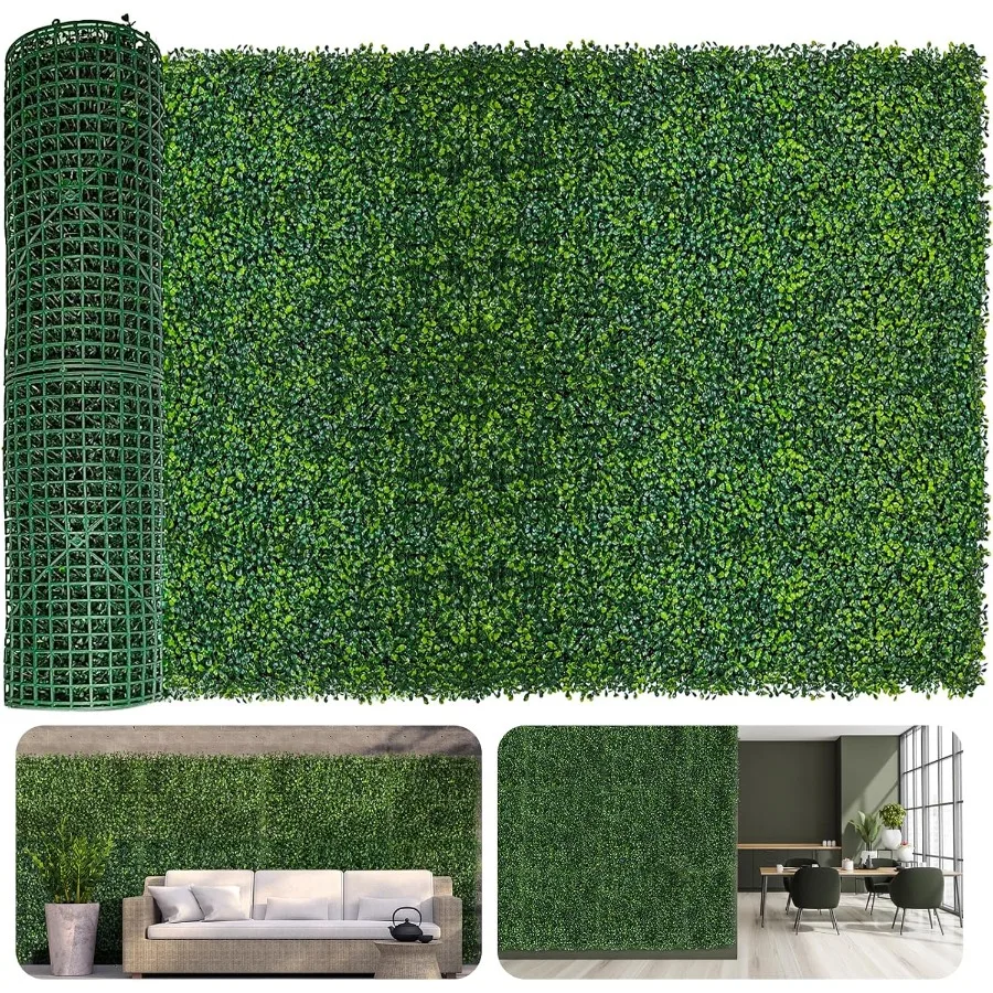 

Искусственный забор-экран из плюща 40x120 дюймов (34 кв. фута) с защитой от УФ-излучения, рулонные панели из искусственного боксвуда, зеленый фон, панели-заборы из лозы и листьев