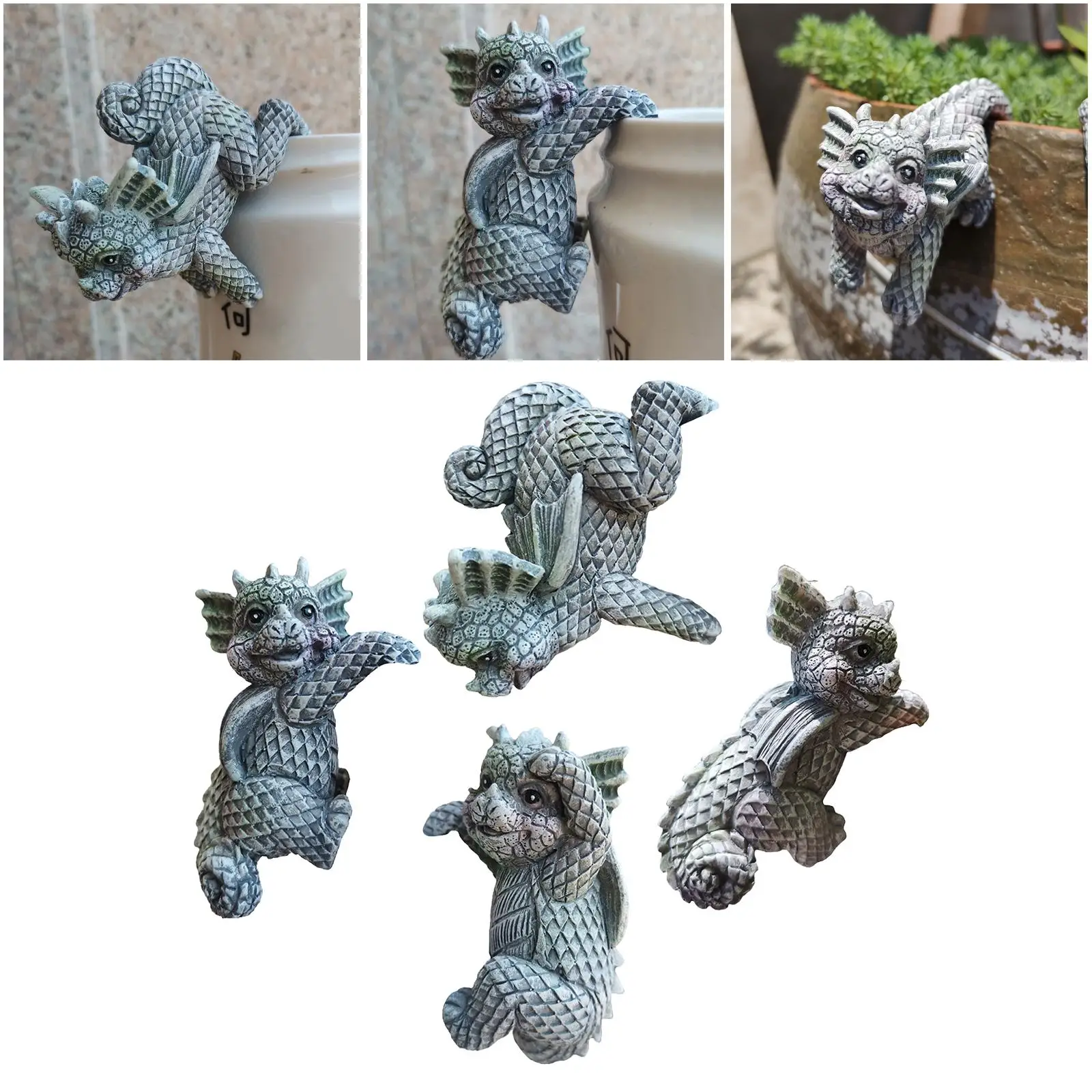 

4Pcs Garden Statue Sculpture Decorative Animal Edges Figurine