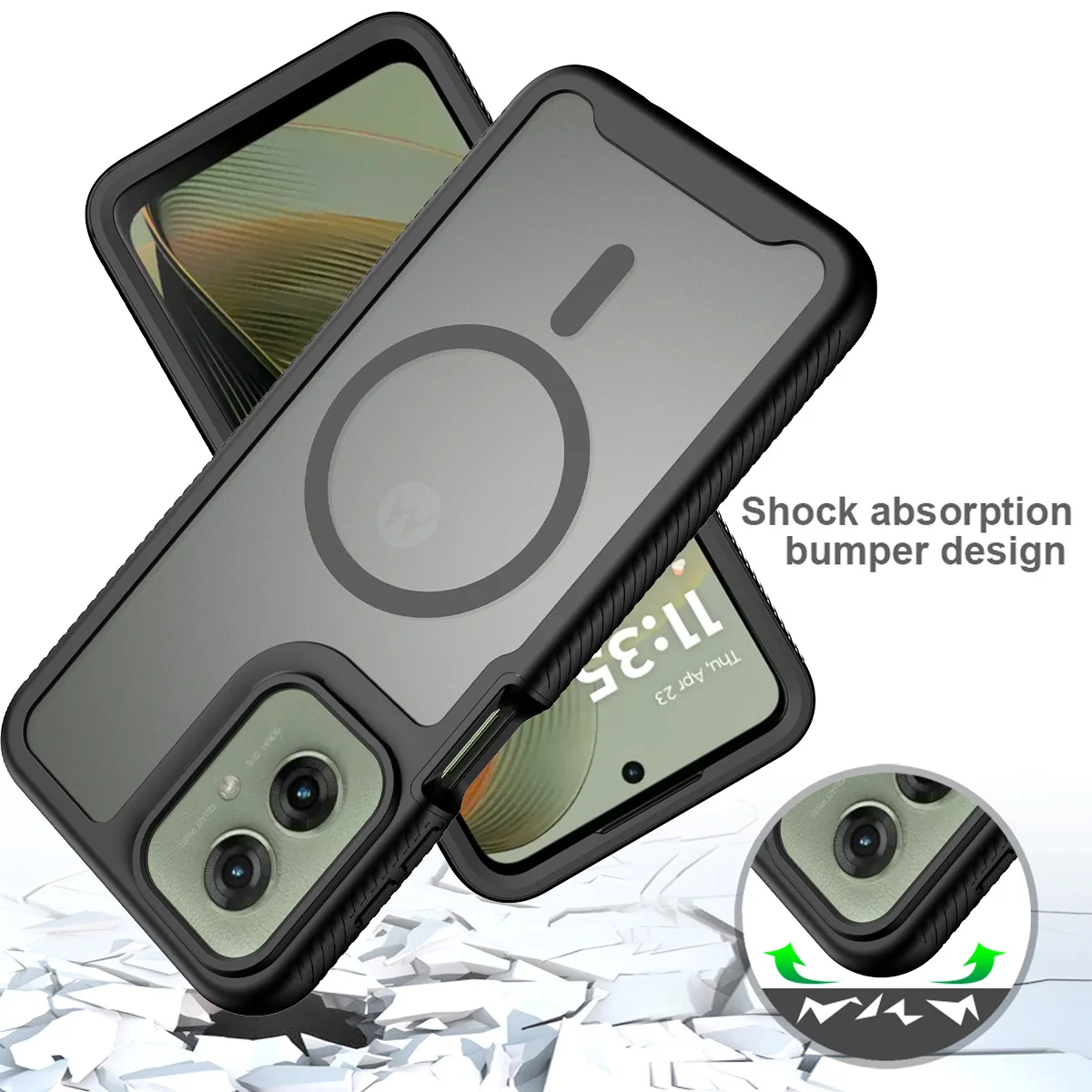 Good Quality Drop Protector Case For Magsafe For Motorola Moto G06 G56 G86 G05 G15 G35 G55 G17 G67 G77 Clear Matte Hard PC Cover view 2