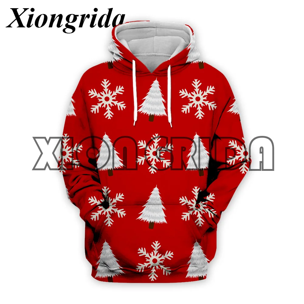 

Christmas Pattern 3D Printed Hoodies Mens Casual Holiday Xmas Trees Santa Claus Gingerbread Pattern Print Sweatshirt Hood Unisex