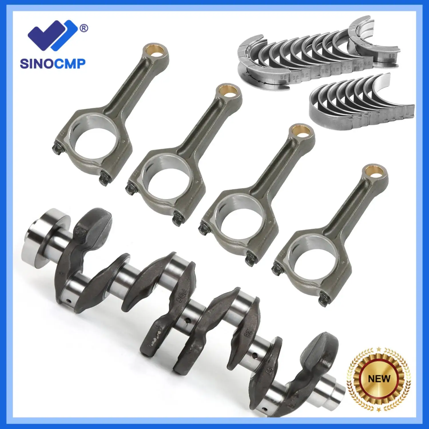 Engine Crankshaft 11217640165 11217599247 & 4pcs Conrods 11247624616 & Bearing Shell Set For BMW N20B20A 2.0T