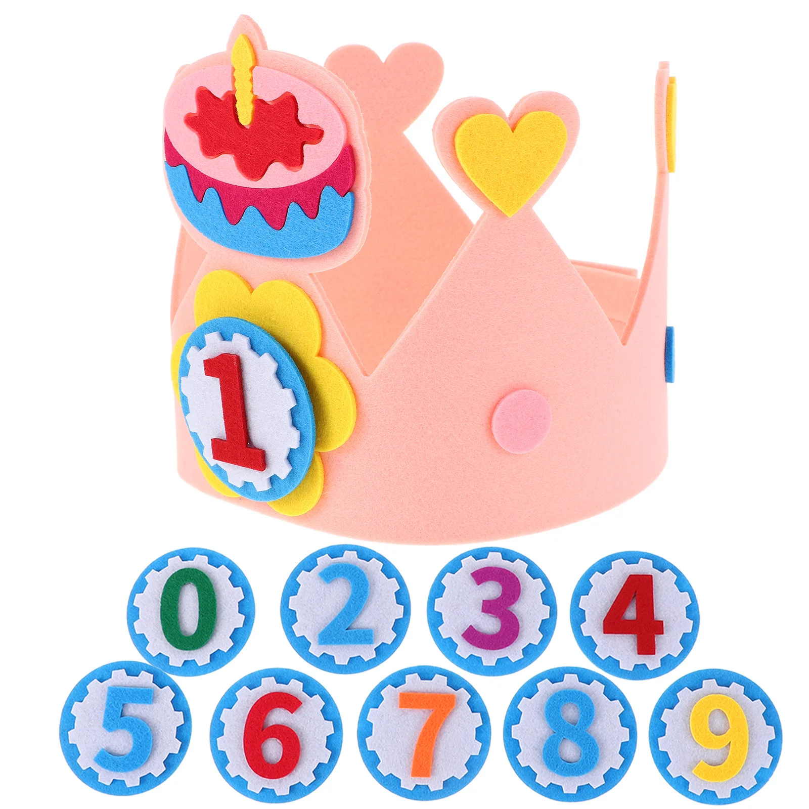 

1Set Birthday Hat Felt Cake Style Number Crown Party Cap Celebration Hat Birthday Accessories