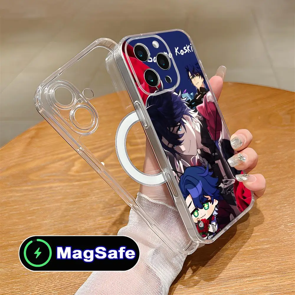 

Чехол для телефона Honkai Star Rail Sampo для iPhone 17, 16, 14, 13, 12, 11 Air Pro Max Plus Mini Magsafe, прозрачный цветной чехол для смартфона