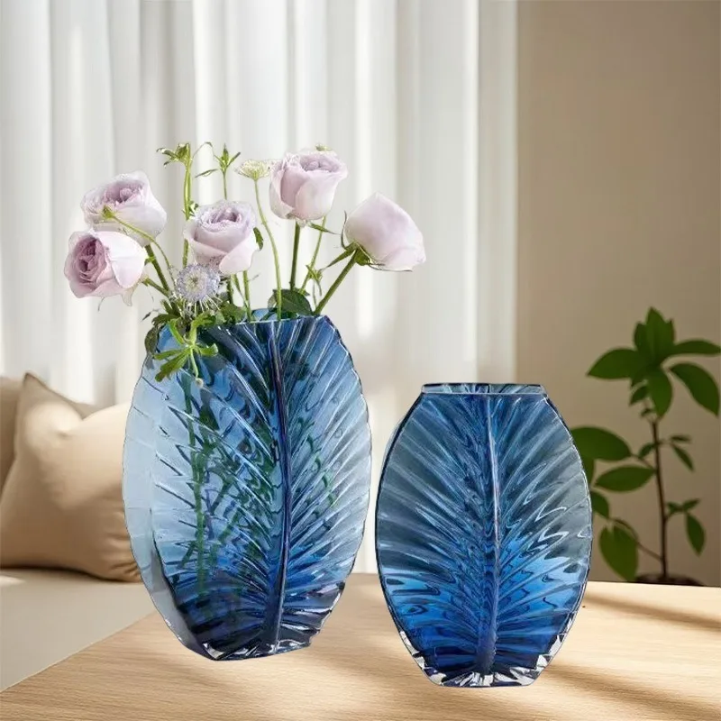 

Premium Klein blue glass vase water raising flower arrangement ornament soft decoration living room porch dining table hotel