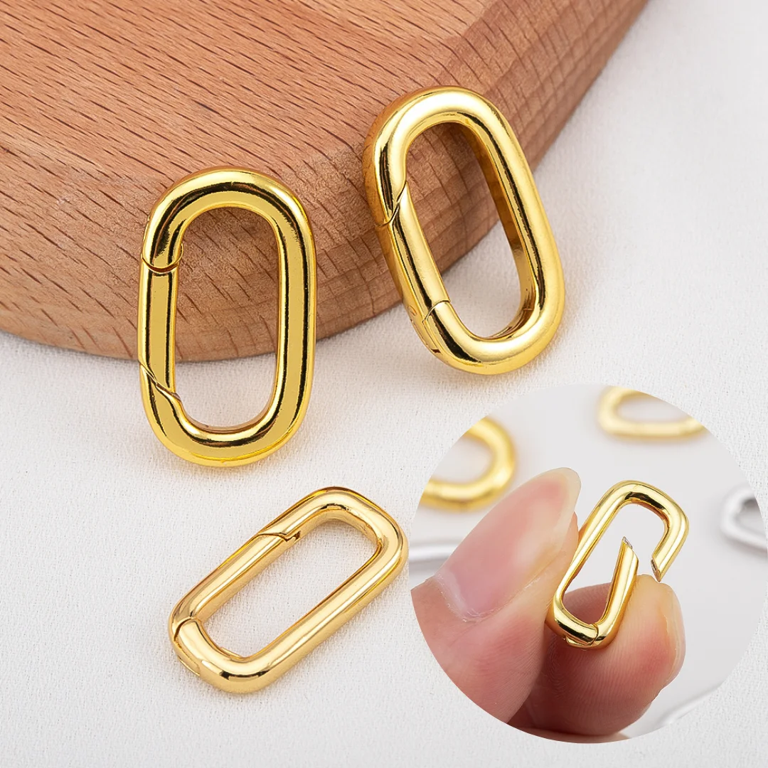 

2pcs 1pcs Oval Clasp Spring Claps Connector Carabiner Keychain for DIY Jewelry Finding Necklace Bracelet Making Accessories