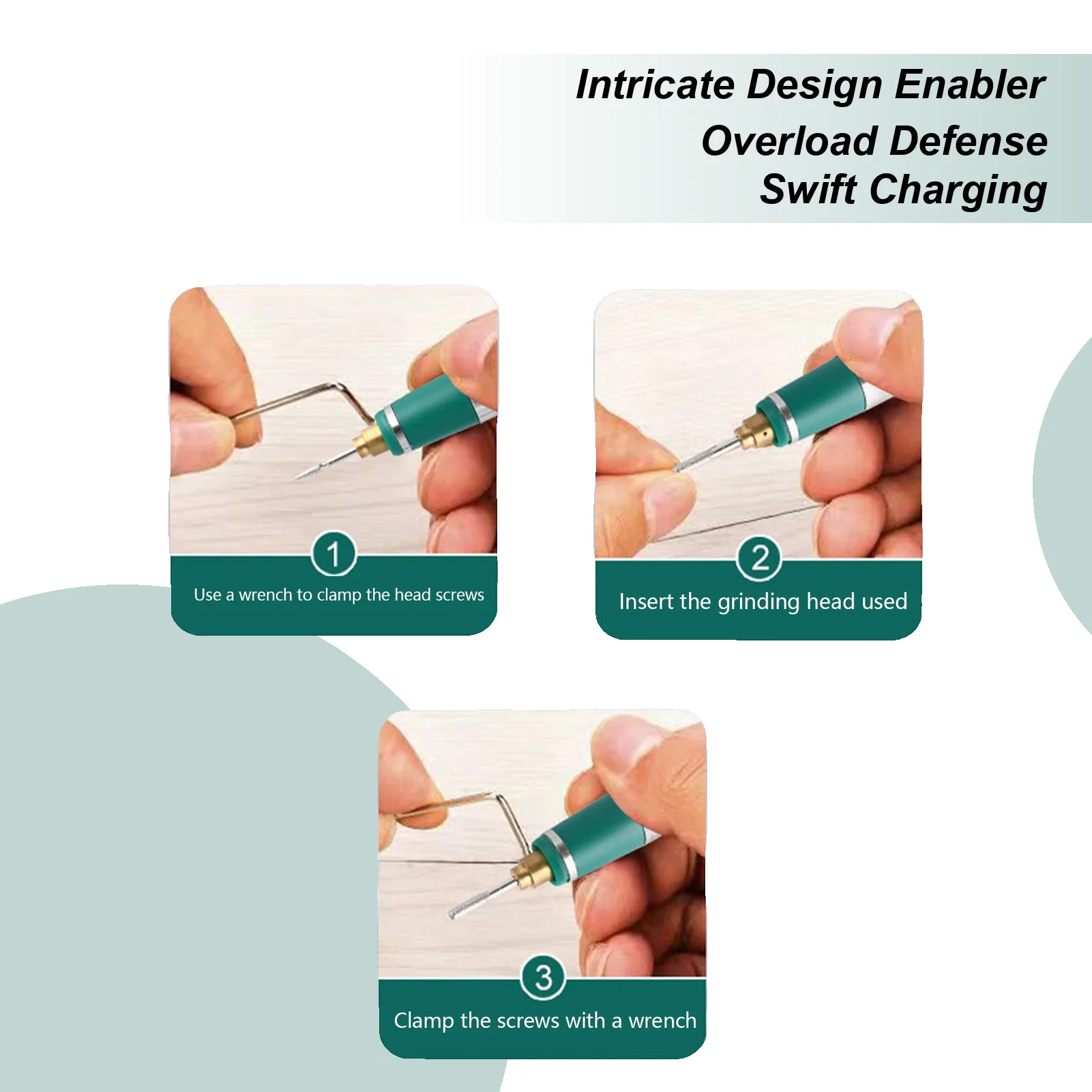 

Гравировальная ручка для всех материалов, портативный роторный станок для начинающих, 3 скорости настройки, гравировальный инструмент для художников