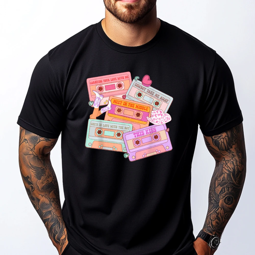 

Cassettes Western 90s Country Music Valentine Cowgirl Designer Clothes Men New In Tops And T-Shirts Happy New Years