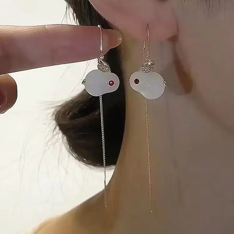 أنيمي مو داو زو شي لطيف أرنب الأذن مربط لان وانجي وي Wuxian تأثيري أقراط مجوهرات غراندماستر من زراعة الشيطاني #5