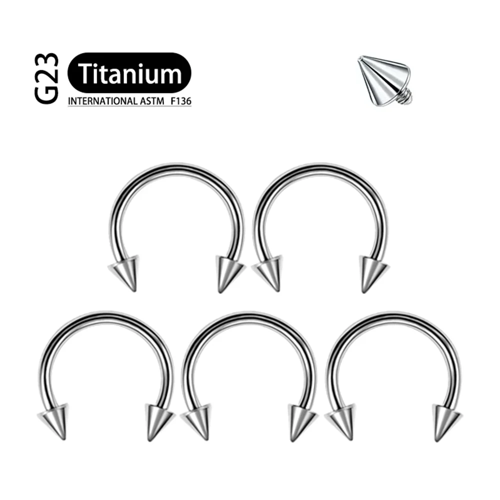 5 Stücke Implantat Grade F136 Titan Gothic Spike Labret Tragus Helix Bar Lip Bar Ringe Stud Knorpel Ohr Piercings Körperschmuck – Detail 20