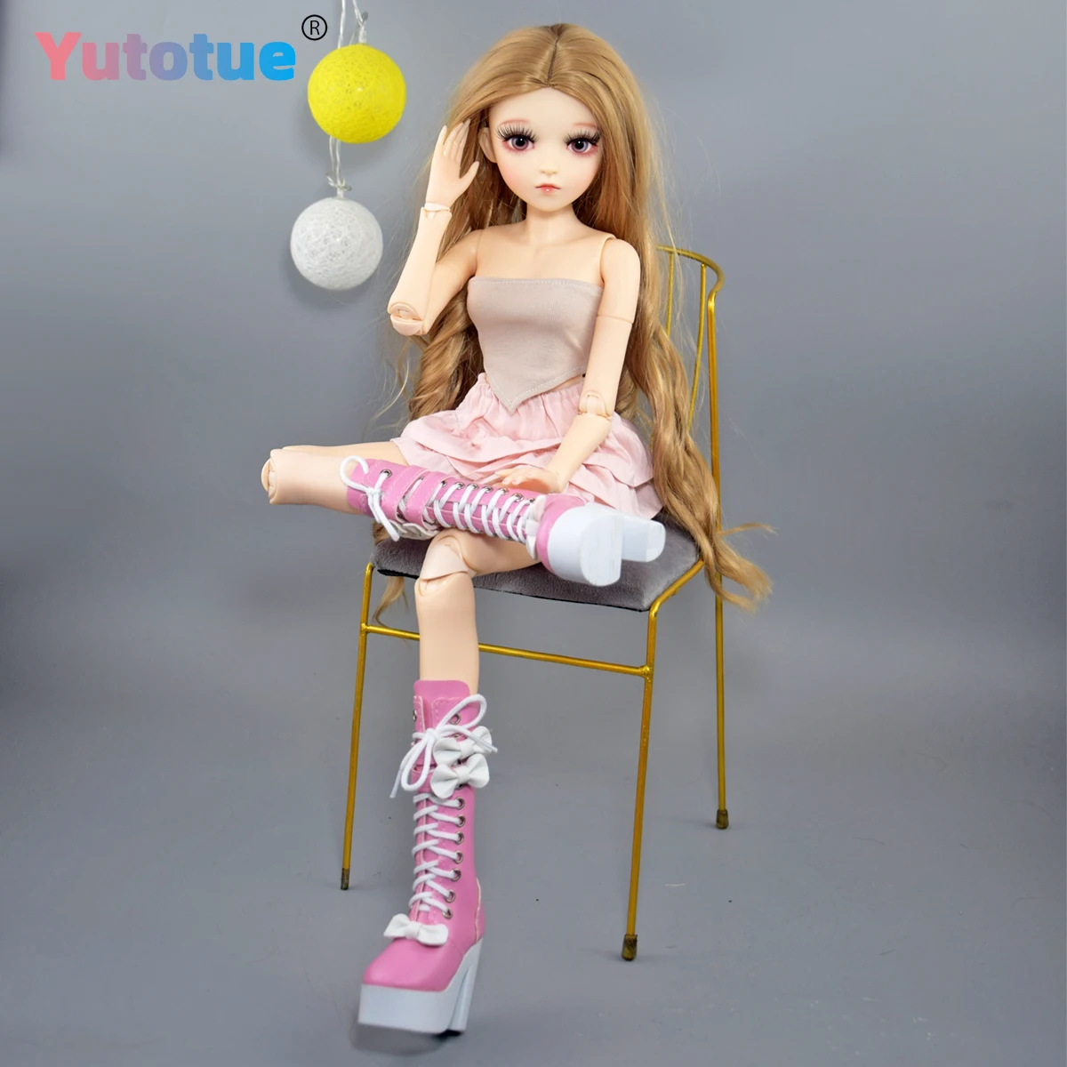 Yutotue 60cm de altura moda boneca atualização maquiagem realista 1/3 bjd boneca meninas presente brinquedo realista