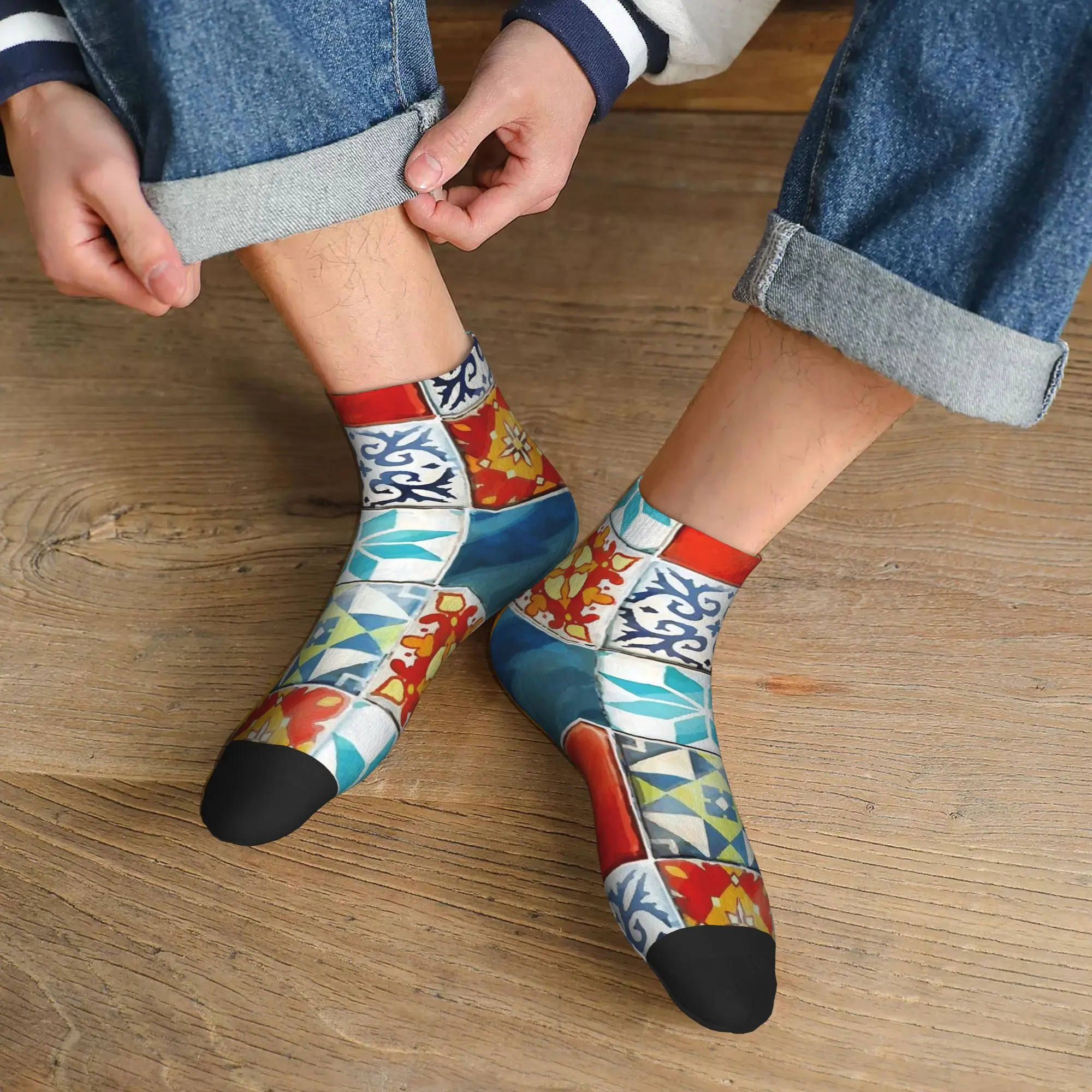 

Всесезонные красочные носки Azulejos Tiles From Azul для настольной игры Harajuku, спортивные носки-трубы, мягкие повседневные чулки для мужчин и женщин