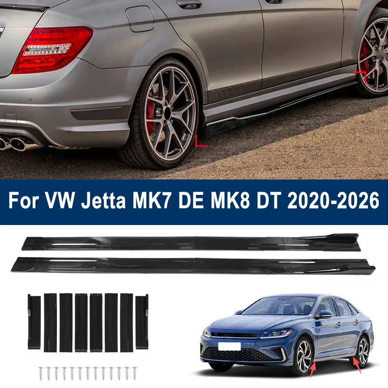 

For Volkswagen Jetta MK7 DE MK8 DT Car Side Skirt Splitters Extended Side Spoiler Sport Body Kit Bumper Lip Modified Parts 8Pcs
