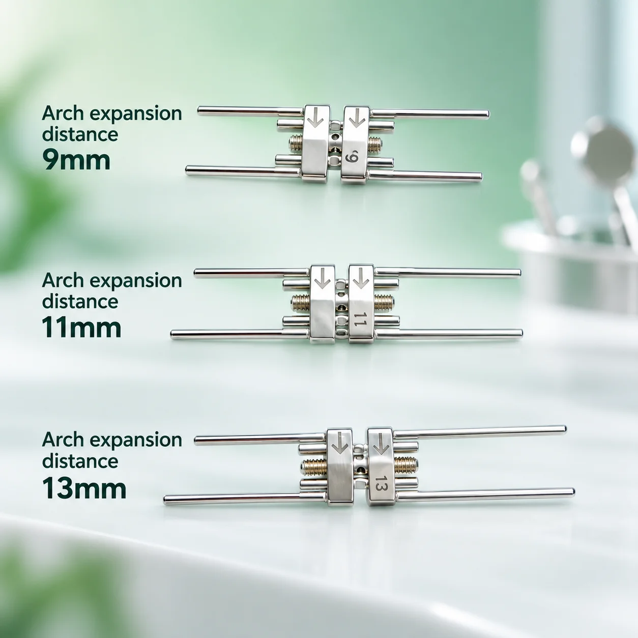 Hyrax Screw Rapid Palatal Expander 8-13mm Stainless Steel Orthodontic Arch Widener for Teeth Alignment Clinic & Lab Use