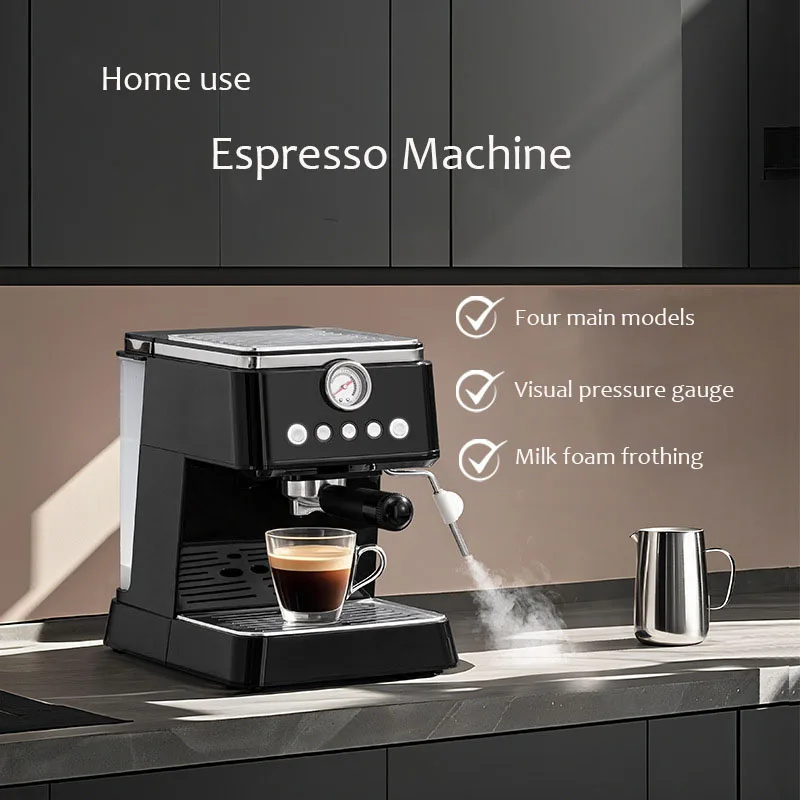 Halbautomatische Kaffeemaschine für Zuhause, Kaffeemaschine im italienischen Stil, Espressomaschine, Milchschaum, Aufschäumen von Latte Art Coffee