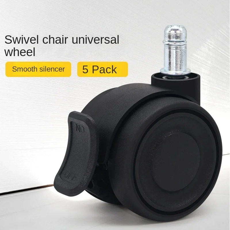 

5PCS Office Chair Casters with Brakes - Smooth & Silent Swivel Wheels for Computer Chairs, Desk Chairs, and Rolling Stools
