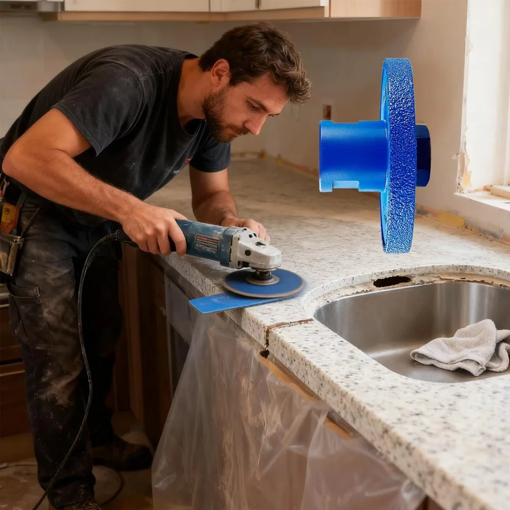 

Алмазный плоский шлифовальный круг 10/20 мм, сверхмощный шлифовальный круг для бетона с вакуумной пайкой, для сухого и влажного использования, синий