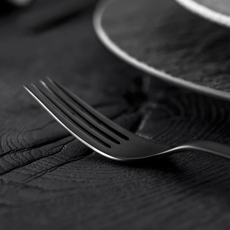 Conjunto de garfo e colher, talheres de comida ocidental para casa de luxo leve e sofisticada, rock de engenharia