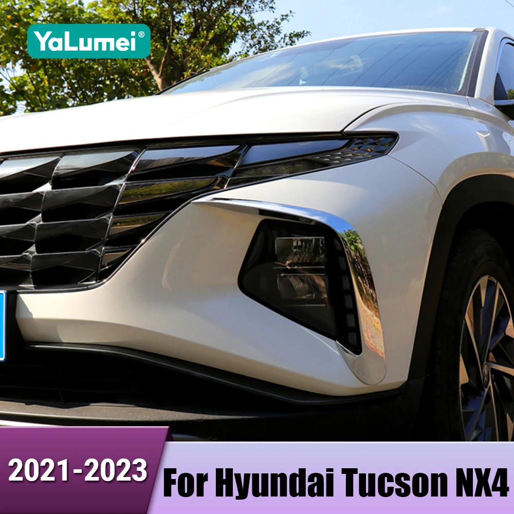 

ABS Car Fog Lamp Trim Cover Fog Light Eyebrow Wind Knife Spoiler For Hyundai Tucson NX4 2021 2022 2023 Hybrid N Line Accessories