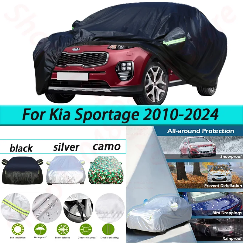 

Waterproof Car Cover for 2010-2024 Kia Sportage All Weather for Automobiles Windproof Snowproof Rain Hail Sun UV Protection