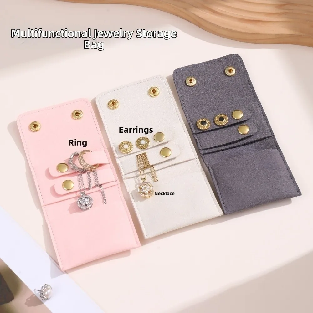 Microfiber Velvet Mini Jewelry Display Bag Small Container Necklace Ring Packing Bag Storage Case Solid Color Earrings Organizer