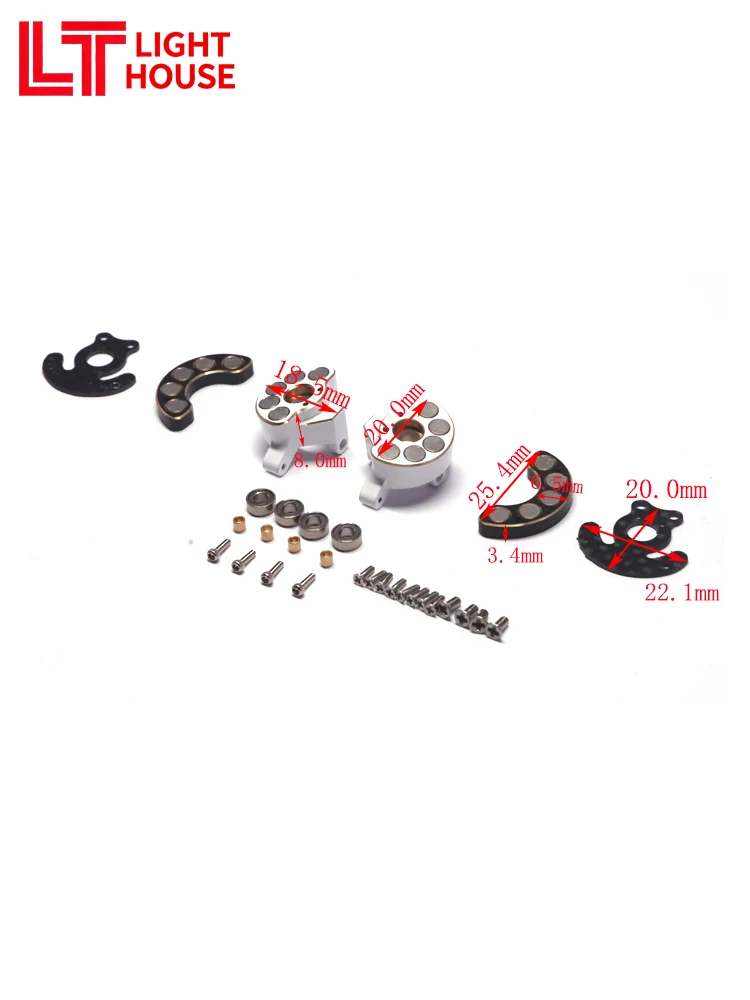 

Вольфрамовая сталь и латунь 1,3-дюймовые 1,8-дюймовые грузики для колес с бисером, передняя портальная ось, противовесы, одинарные, 6,5 г для осевого SCX24 AX24 1/24 R