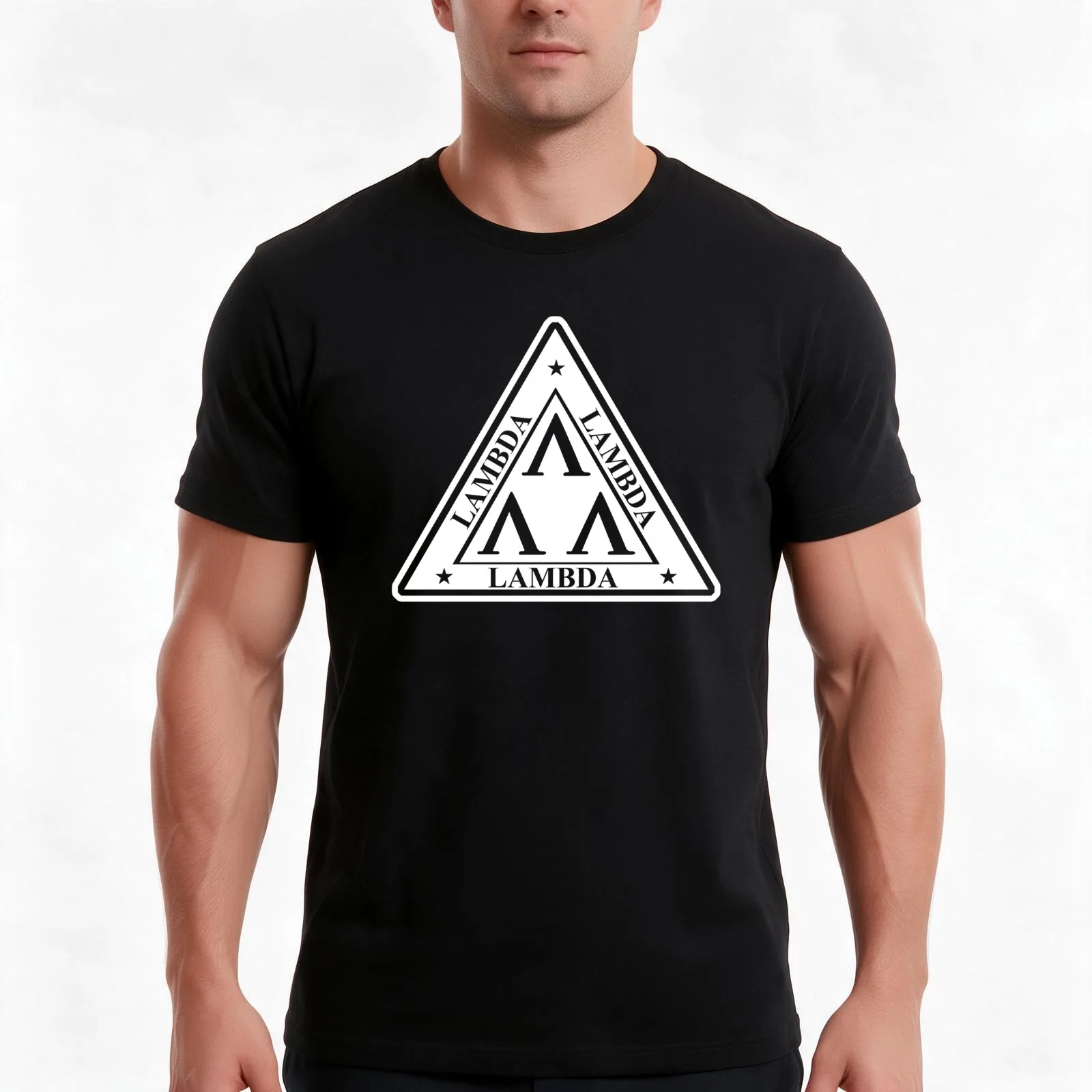 Lambda Lambda Lambda T-Shirt, Summer Casual Cotton Tee, Oversized Streetwear Tops, Vintage Graphic Print, Loose Fit Short Sleeve