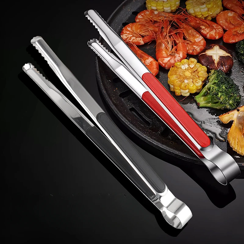 1 pçs pinças de comida de cozinha de aço inoxidável churrasqueira clipe de carne antiderrapante pinças de cozinha buffet salada bife braçadeira utensílios
