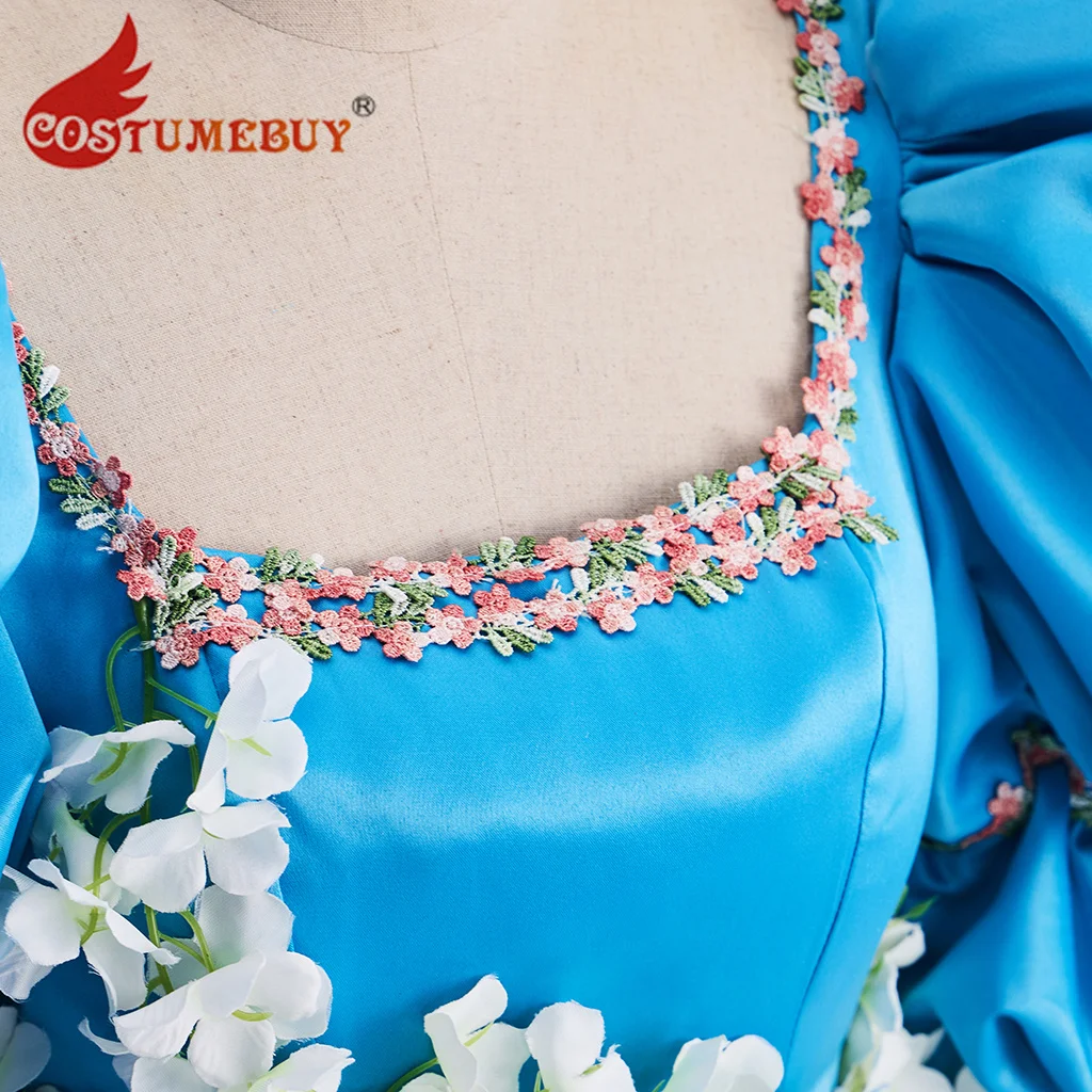 

Синее платье принцессы, карнавальный костюм для взрослых и женщин, бальное платье с пышными рукавами, карнавальное вечернее платье на Хэллоуин