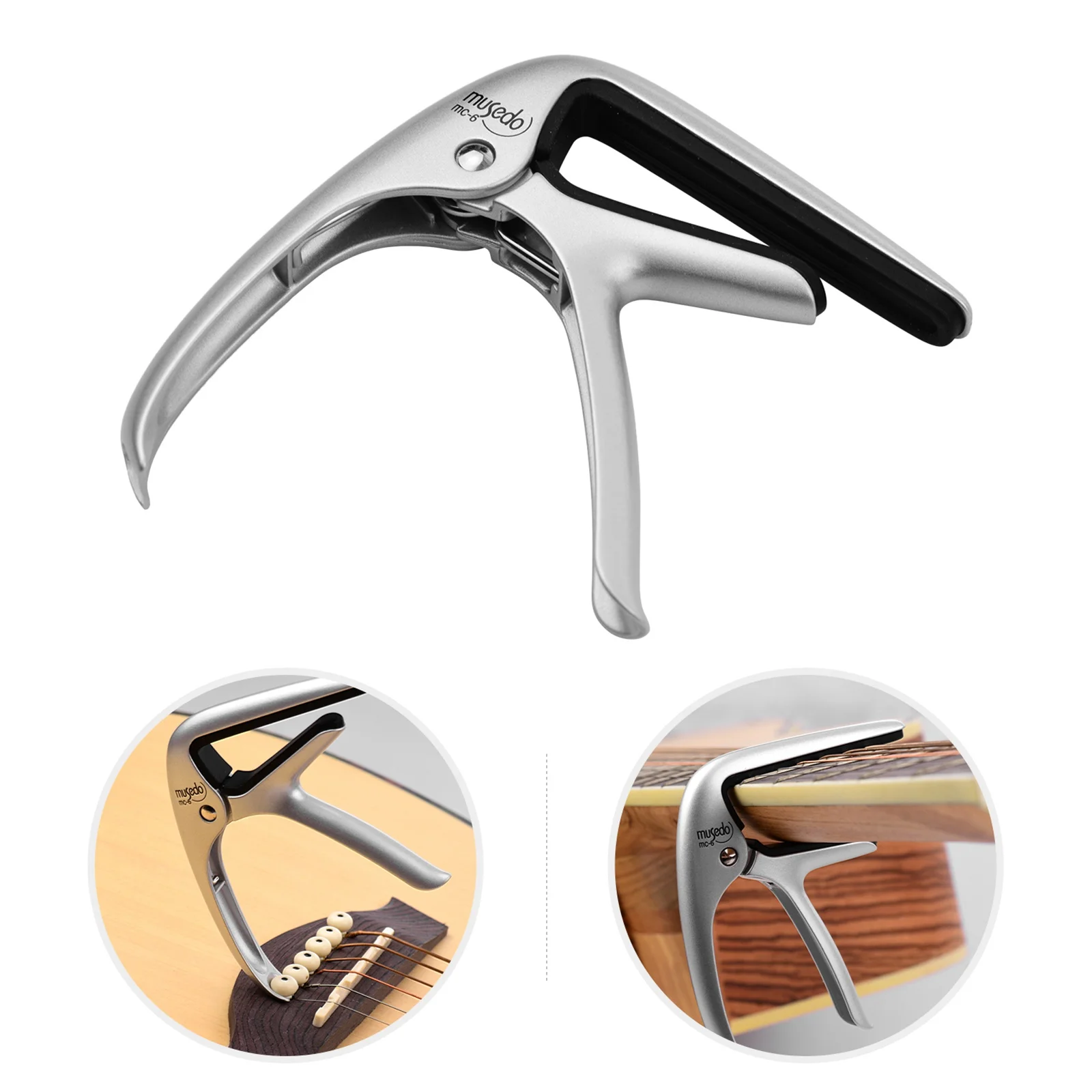 Musedo MC-6 Acoustic Guitar Capo Quick Change Aluminum Alloy with Integrate Bridge Pin Puller for Classical Guitar Accessories view 5
